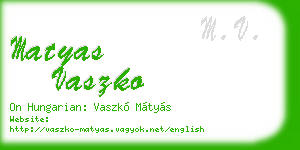 matyas vaszko business card